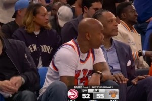 球迷焦点：马布里现身麦迪逊，支持尼克斯对抗老鹰