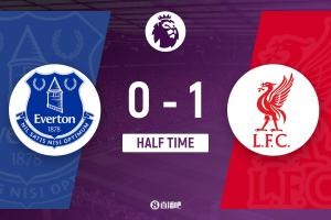 利物浦埃弗顿半场1-0战报：马马尔达什维利保家卫国萨拉赫建功