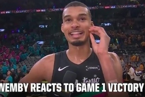 文班亚马：季后赛无压力 常规赛状态延续