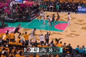 球王文班先的魔术表演：隔人传球+终极漂移三分