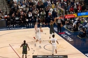 戈贝尔强势进攻，突破约基奇暴起得分