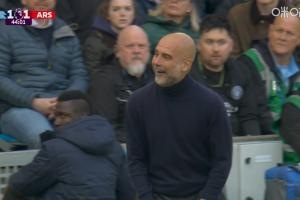 教练席两极反应差异显著😅瓜帅激动阿尔特塔淡然