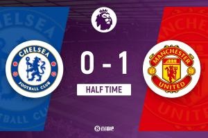 半场-切尔西暂0-1曼联 恩佐回归埃斯特旺伤退库尼亚破门