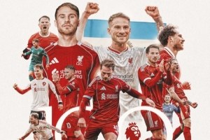 麦卡利斯特百场英超战作古，利物浦官方海报祝贺