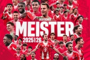 拜仁提前登顶德甲，官方海报凯恩诺伊尔居中