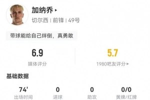 加纳乔替补出场74分钟表现数据