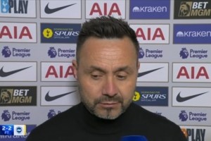 德泽尔比：热刺斗志昂扬，虽负布莱顿却展现欧战氛围