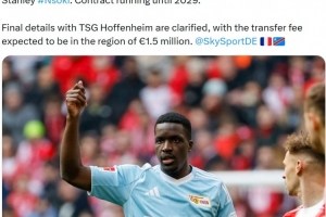 恩索基买断条款将启动：柏林联合将支付150万欧元签约后卫