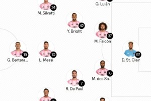 迈阿密国际客场首发阵容公布：梅西领衔德保罗，苏亚雷斯替补