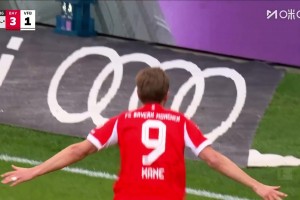 拜仁4-1斯图加特！格雷茨卡打门被挡出！凯恩门前补射破门！