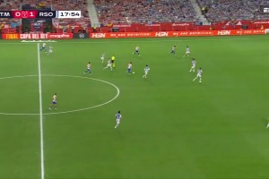 马竞扳平！格列兹曼左路横敲，卢克曼低射远角破门
